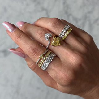 Fancy Yellow Heart Lab Grown Diamond Bypass Ring