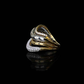 Four Row Pavé Lab Grown Diamond Wave Ring