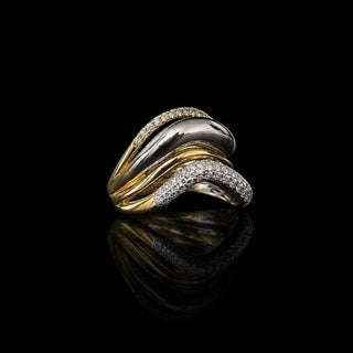 Four Row Pavé Lab Grown Diamond Wave Ring