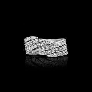 Six Row Lab Grown Diamond Bypass Flexi Ring