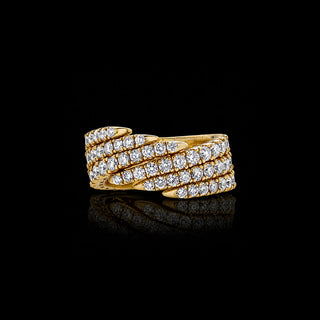 Six Row Lab Grown Diamond Bypass Flexi Ring