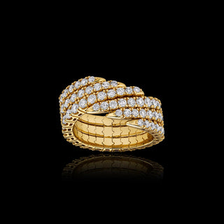 Six Row Lab Grown Diamond Bypass Flexi Ring