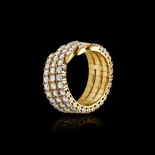 Six Row Lab Grown Diamond Bypass Flexi Ring
