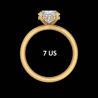 Oval Wide Band Hidden Halo Engagement Ring