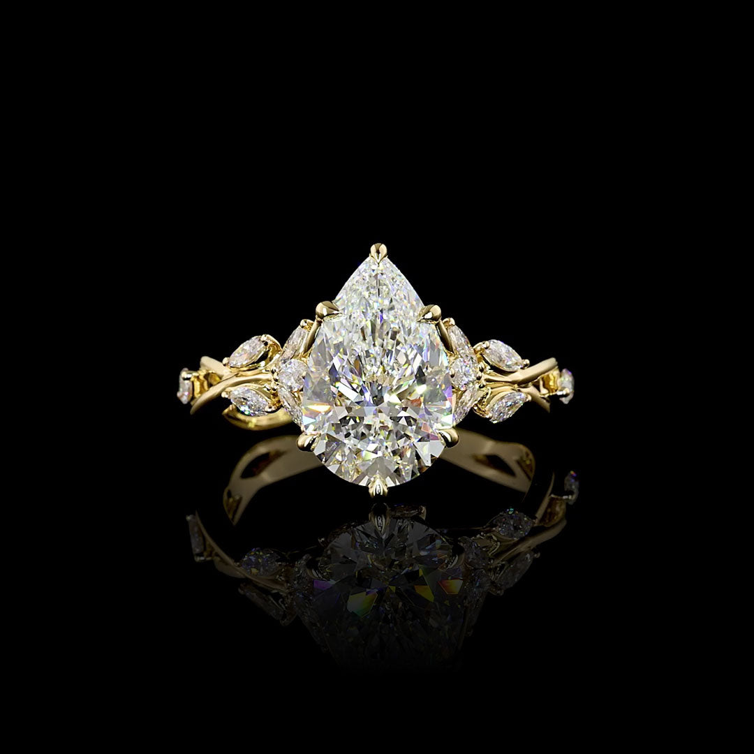 Twisted Vine Pear Lab Grown Diamond Engagement Ring