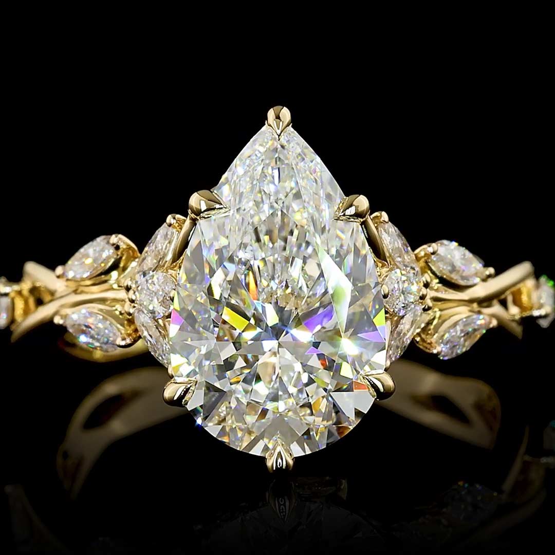 Twisted Vine Pear Lab Grown Diamond Engagement Ring