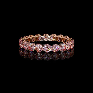 2 CTW Pink Round Lab Grown Diamond Eternity Band