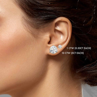 Petite Lab Grown Diamond Round Studs