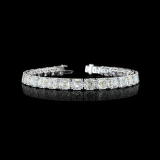 28 CTW Asscher Lab Grown Diamond Tennis Bracelet