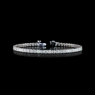 7 CTW Asscher Lab Grown Diamond Tennis Bracelet