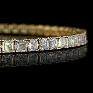 7 CTW Asscher Lab Grown Diamond Tennis Bracelet