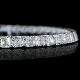 10 CTW Asscher Lab Grown Diamond Tennis Bracelet