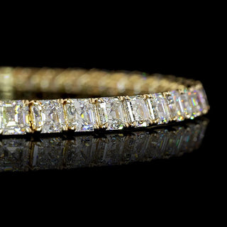 10 CTW Asscher Lab Grown Diamond Tennis Bracelet