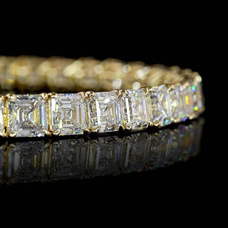15 CTW Asscher Lab Grown Diamond Tennis Bracelet
