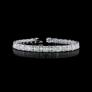 25 CTW Asscher Lab Grown Diamond Tennis Bracelet