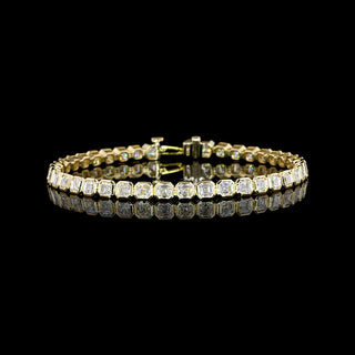 8 CTW Asscher Bezel Lab Grown Diamond Tennis Bracelet