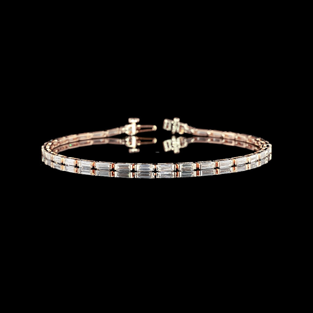 2.75 CTW East-West Baguette Lab Grown Diamond Tennis Bracelet