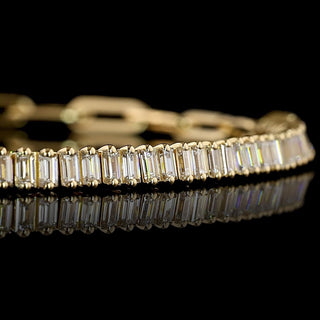 Baguette Paperclip Lab Grown Diamond Tennis Bracelet