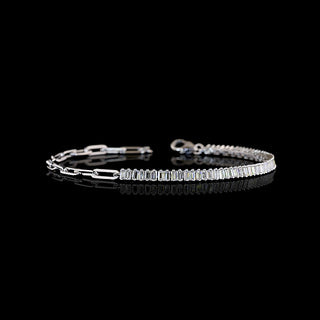 Baguette Paperclip Lab Grown Diamond Tennis Bracelet