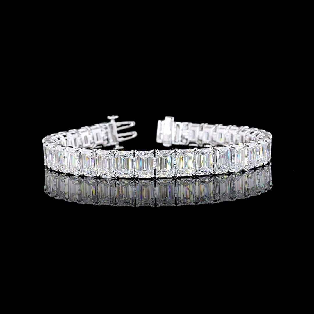 35 CTW Emerald Lab Grown Diamond Tennis Bracelet