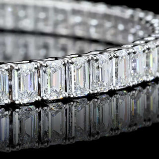 LabGrownDiamonds.com 7 CTW emerald lab-grown diamond tennis bracelet with 11pt diamonds on a white gold 7-inch band