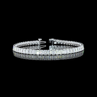 LabGrownDiamonds.com emerald lab-grown diamond tennis bracelet with 10 carats total weight, 7-inch white gold, sparkling gemstone design