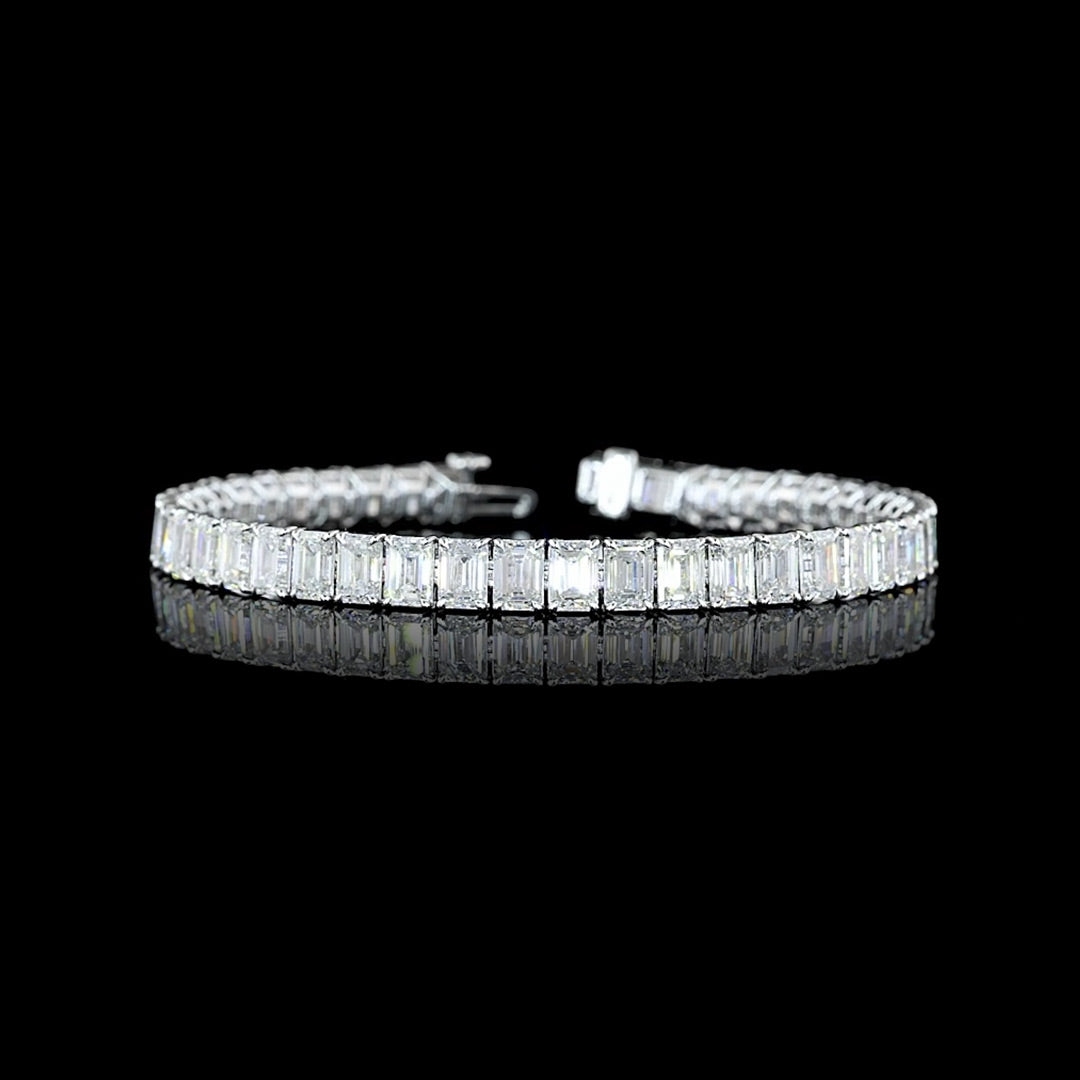 20 CTW Emerald Lab Grown Diamond Tennis Bracelet