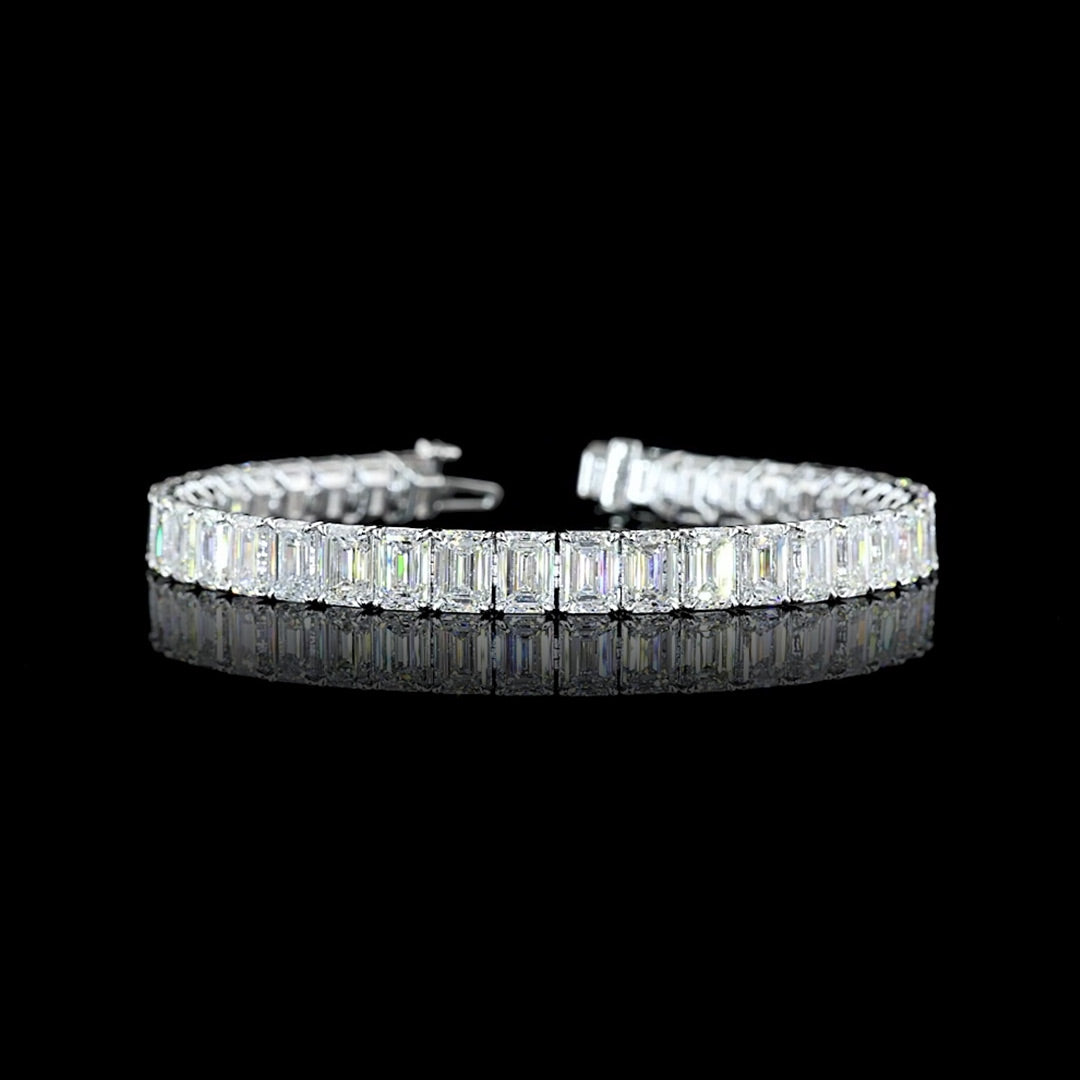 27 CTW Emerald Lab Grown Diamond Tennis Bracelet