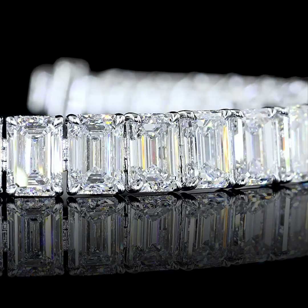 27 CTW Emerald Lab Grown Diamond Tennis Bracelet