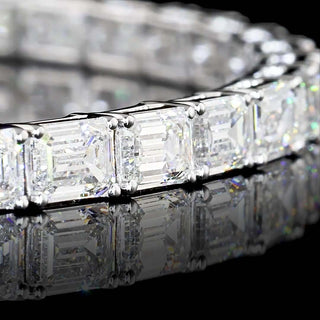 LabGrownDiamonds.com emerald lab-grown diamond tennis bracelet with east-west settings, 8 carats total weight, 7-inch white gold band