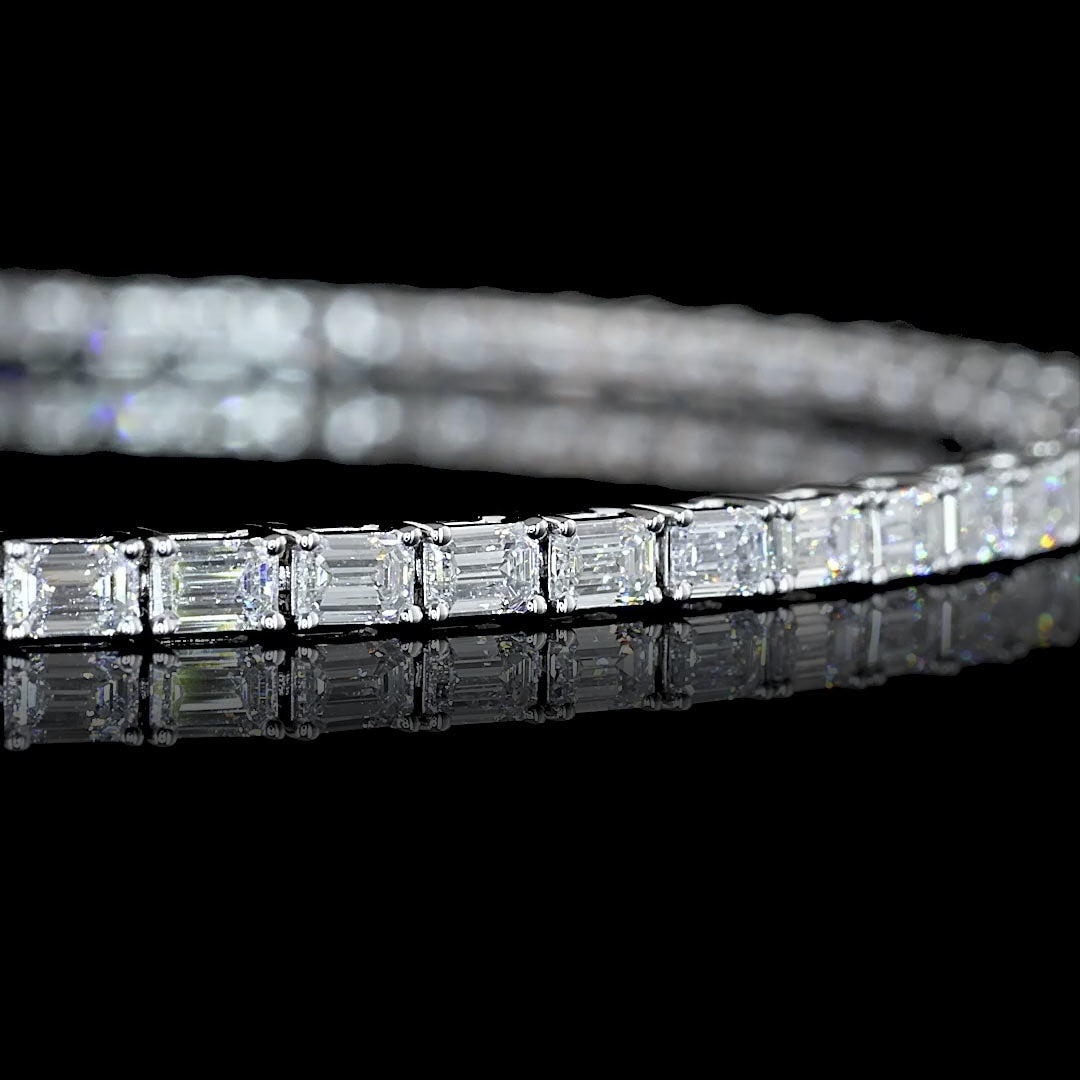 3 CTW East-West Emerald Lab Grown Diamond Tennis Bracelet