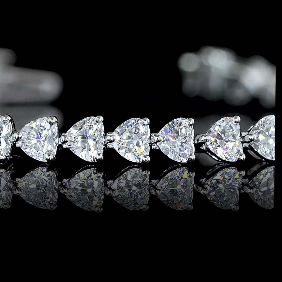 5 CTW East-West Heart Lab Grown Diamond Tennis Bracelet