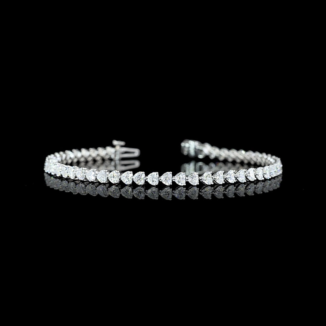 5 CTW East-West Heart Lab Grown Diamond Tennis Bracelet