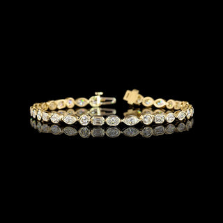 5 CTW East-West Mixed Shape Bezel Lab Grown Diamond Tennis Bracelet