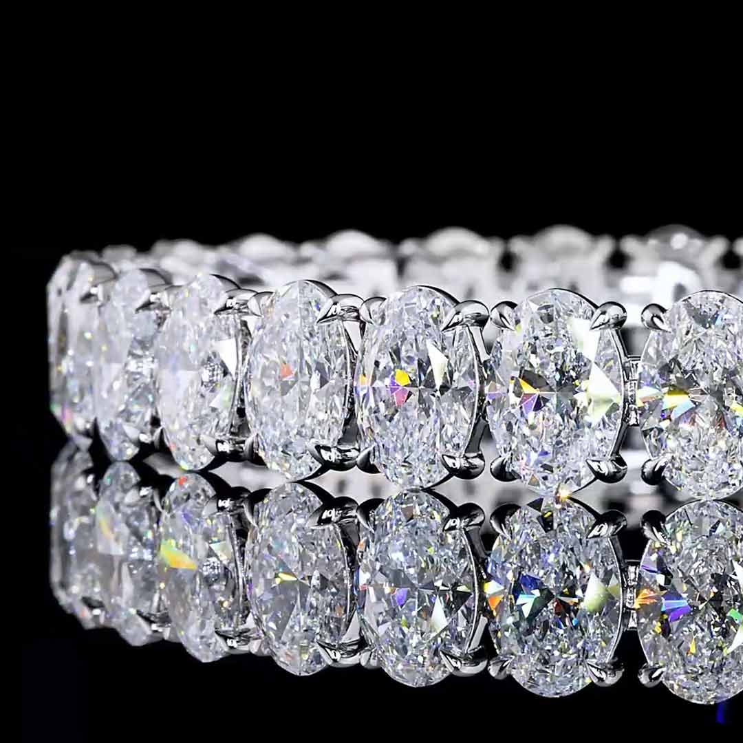 30 CTW Oval Lab Grown Diamond Tennis Bracelet