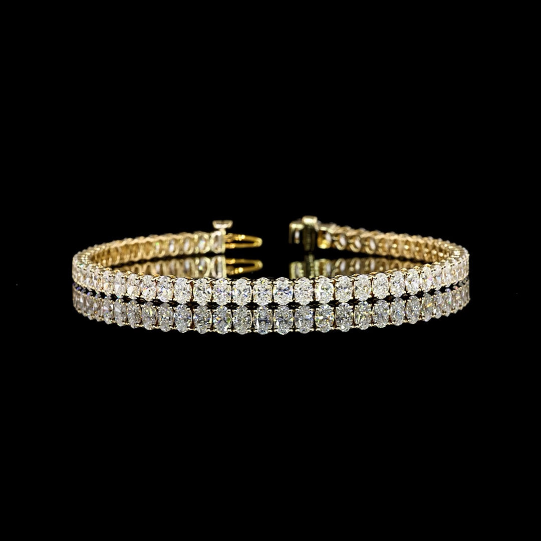 7 CTW Oval Lab Grown Diamond Tennis Bracelet