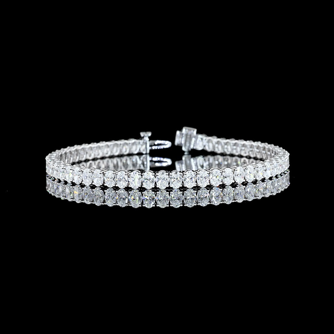 8 CTW Oval Lab Grown Diamond Tennis Bracelet