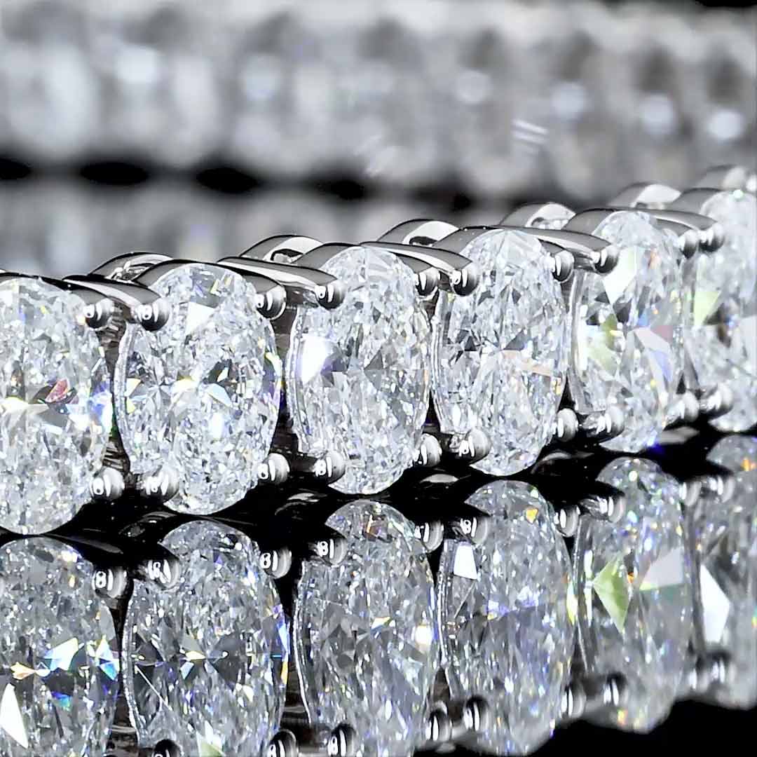 8 CTW Oval Lab Grown Diamond Tennis Bracelet