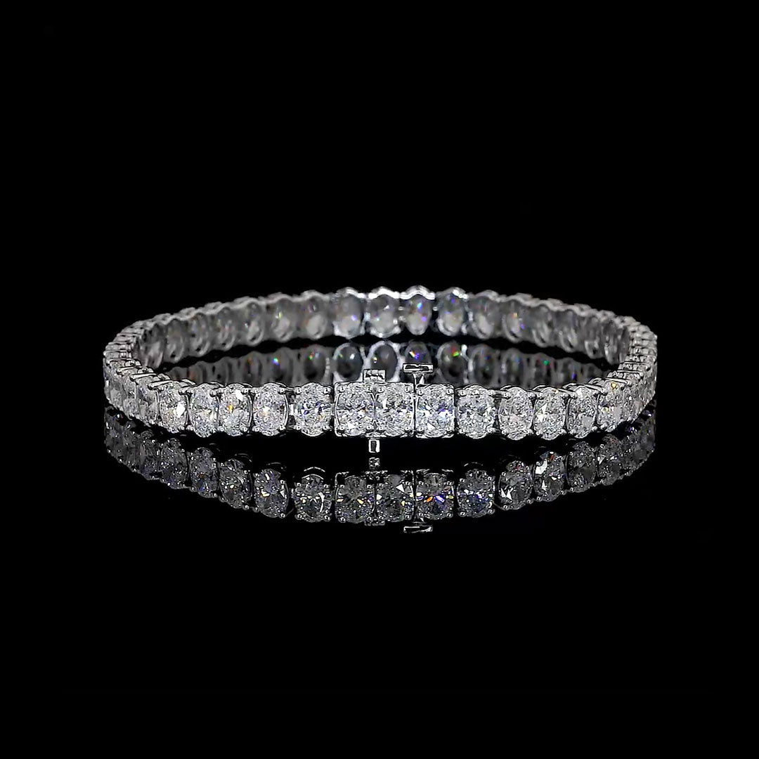 10 CTW Oval Lab Grown Diamond Tennis Bracelet