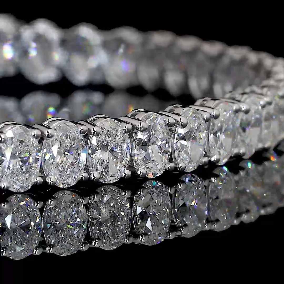 10 CTW Oval Lab Grown Diamond Tennis Bracelet