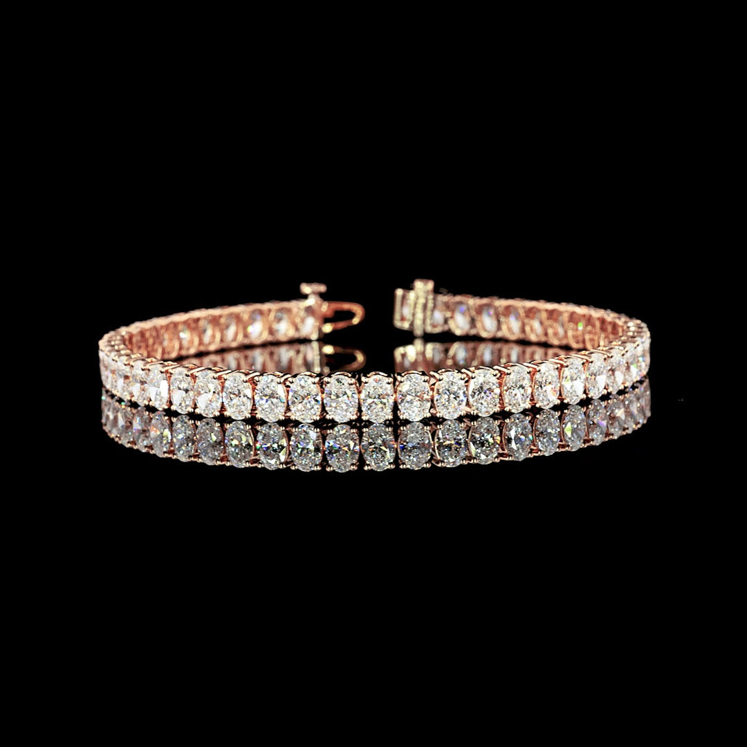 11.5 CTW Oval Lab Grown Diamond Tennis Bracelet