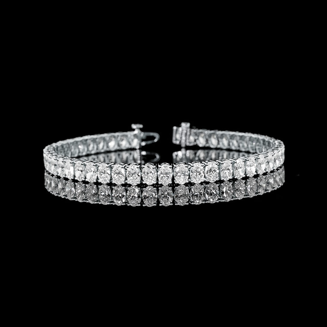 11.5 CTW Oval Lab Grown Diamond Tennis Bracelet