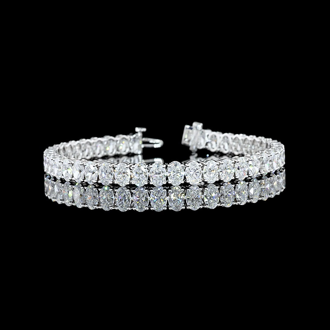 15 CTW Oval Lab Grown Diamond Tennis Bracelet