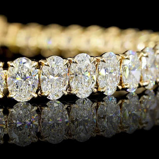18 CTW Oval Lab Grown Diamond Tennis Bracelet