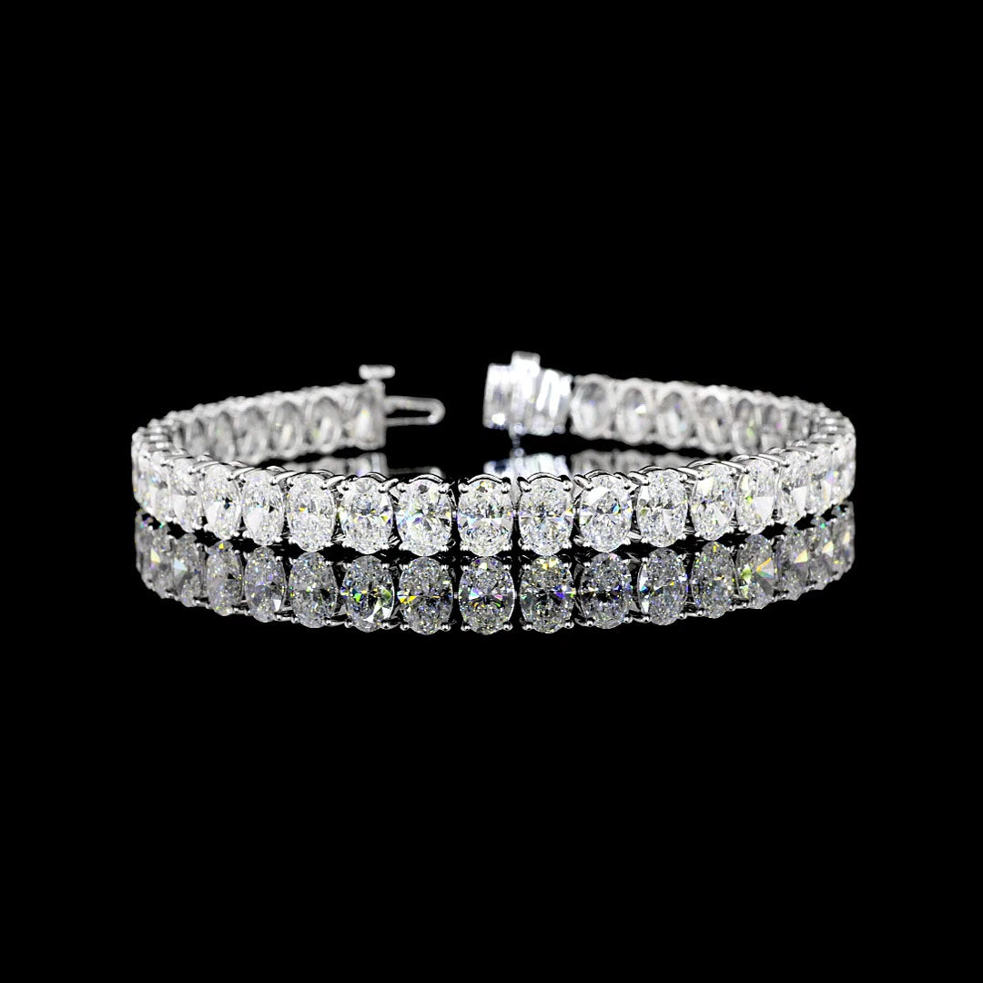 20 CTW Oval Lab Grown Diamond Tennis Bracelet