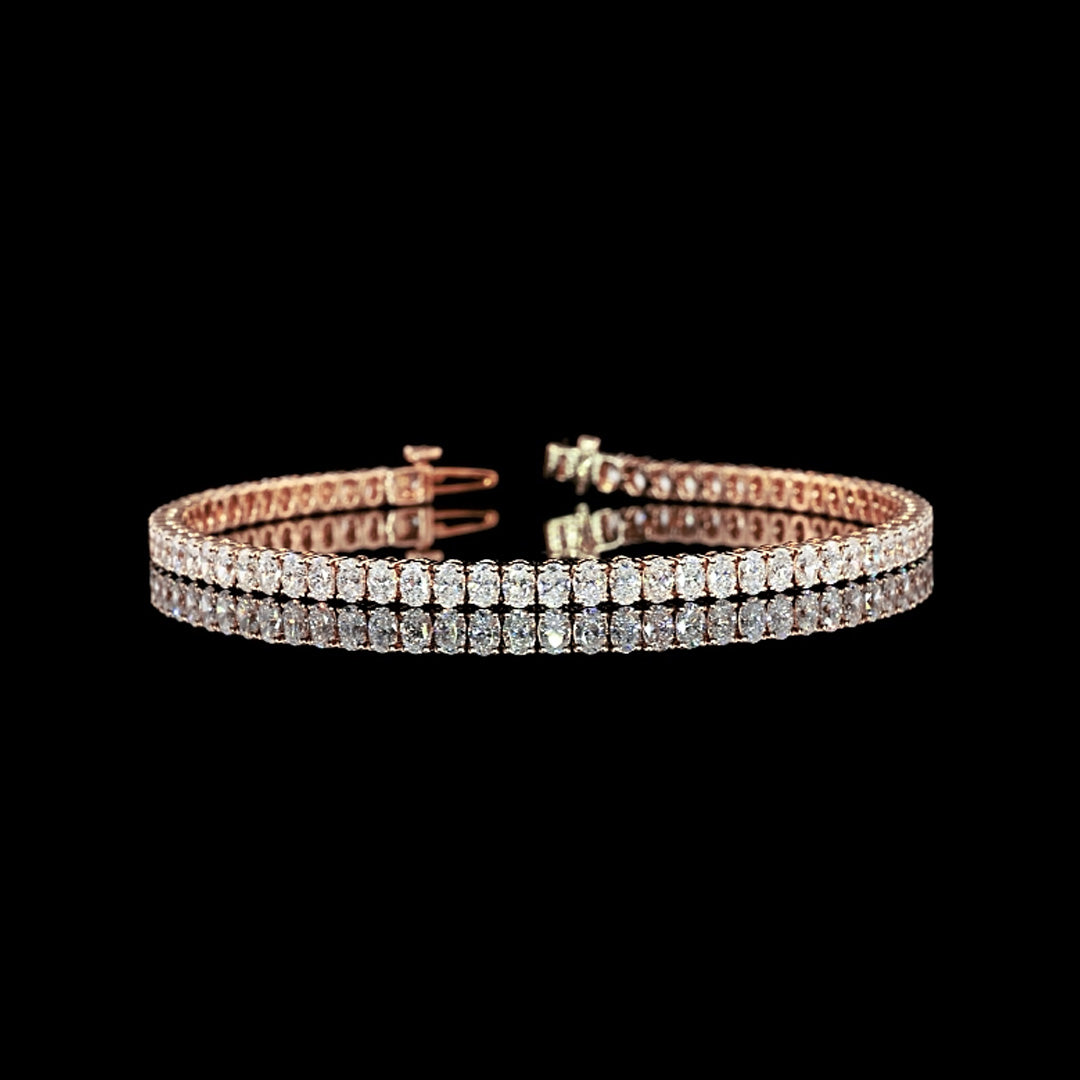 5 CTW Oval Lab Grown Diamond Tennis Bracelet