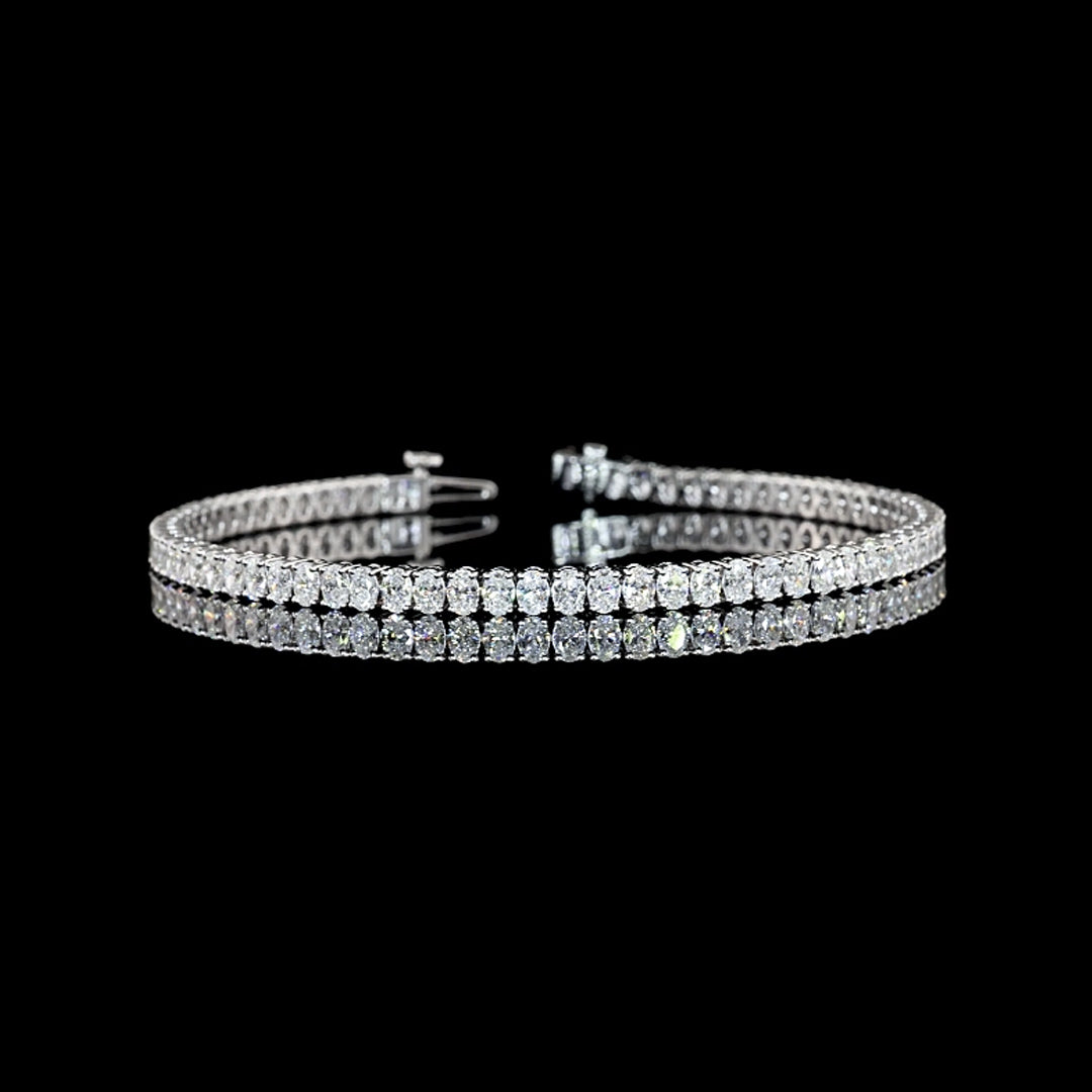 5 CTW Oval Lab Grown Diamond Tennis Bracelet