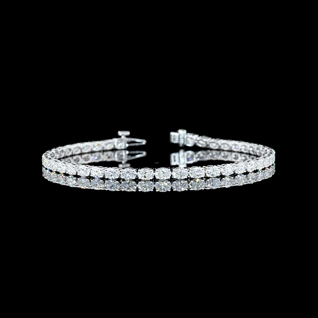 5 CTW East-West Oval Lab Grown Diamond Tennis Bracelet