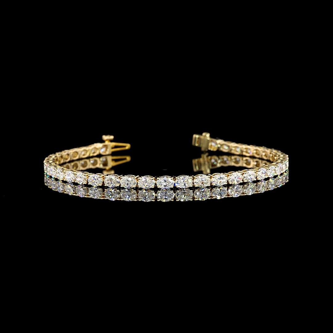 5 CTW East-West Oval Lab Grown Diamond Tennis Bracelet