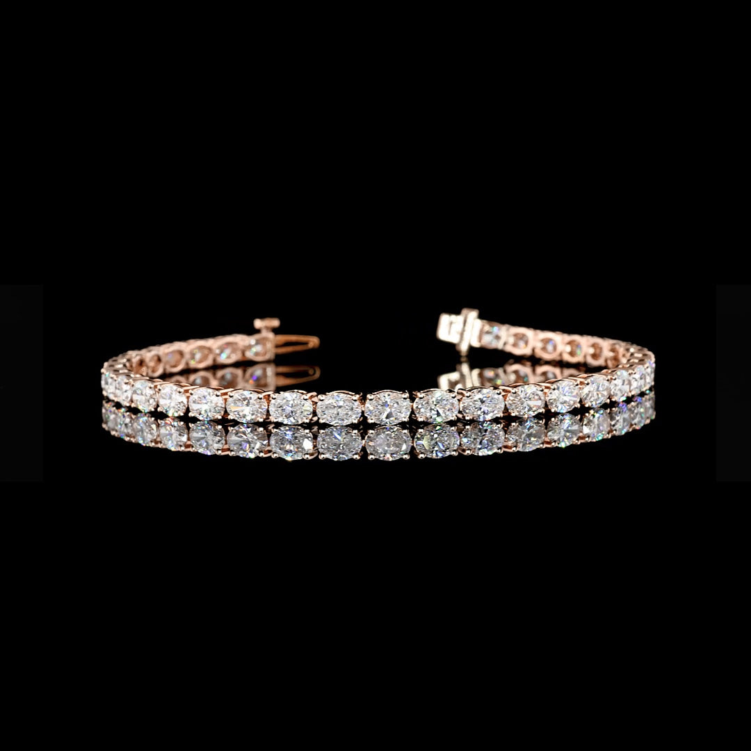 8 CTW East-West Oval Lab Grown Diamond Tennis Bracelet